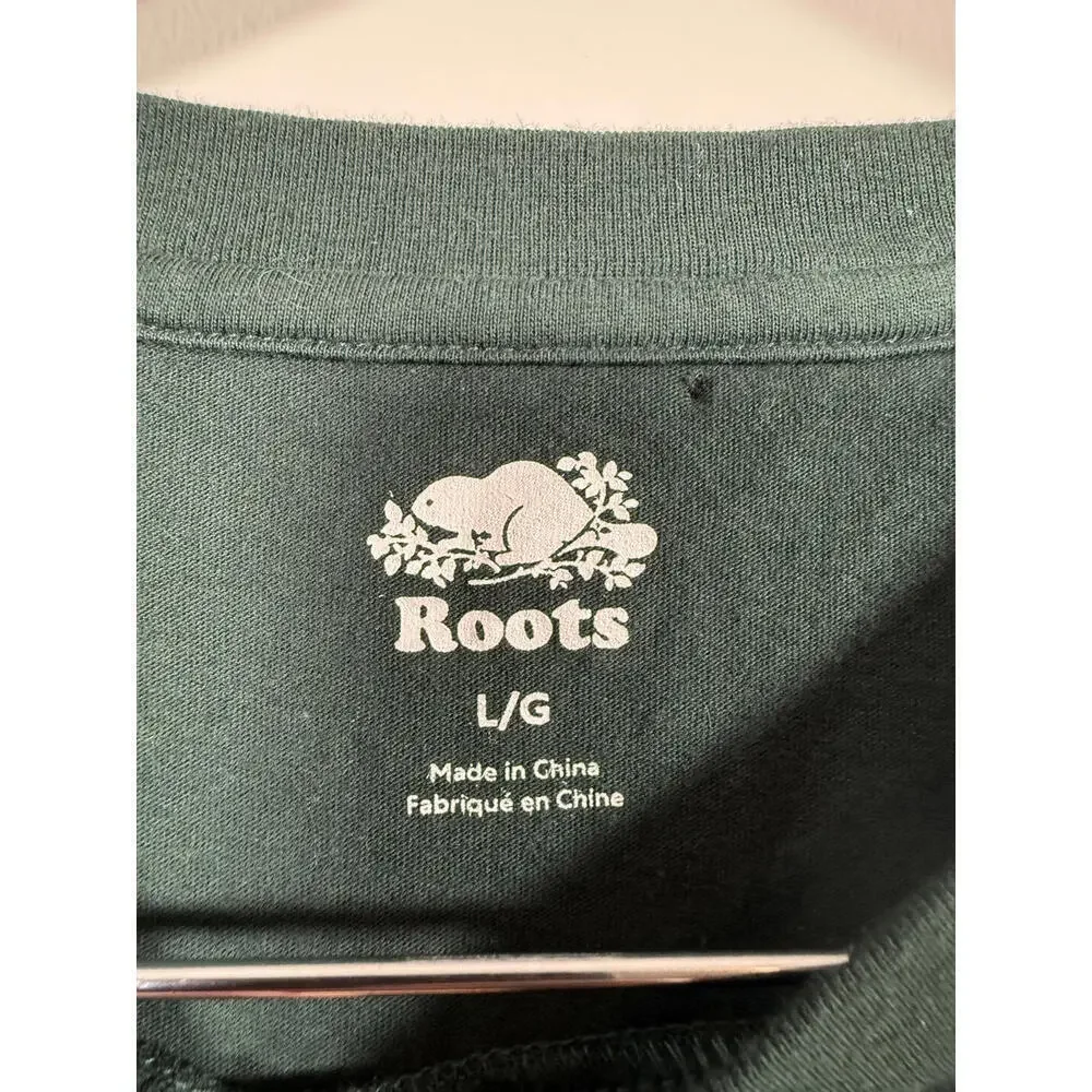 Roots “Gnome & Mushroom” Graphic Long Sleeve Shirt – Forest Green (Size L) - Picture 3 of 4